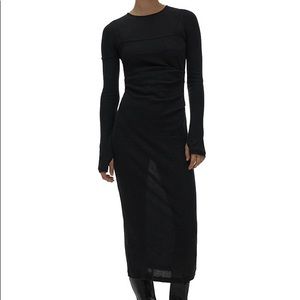 Helmut Lang Ribbed Base Midi Dress
